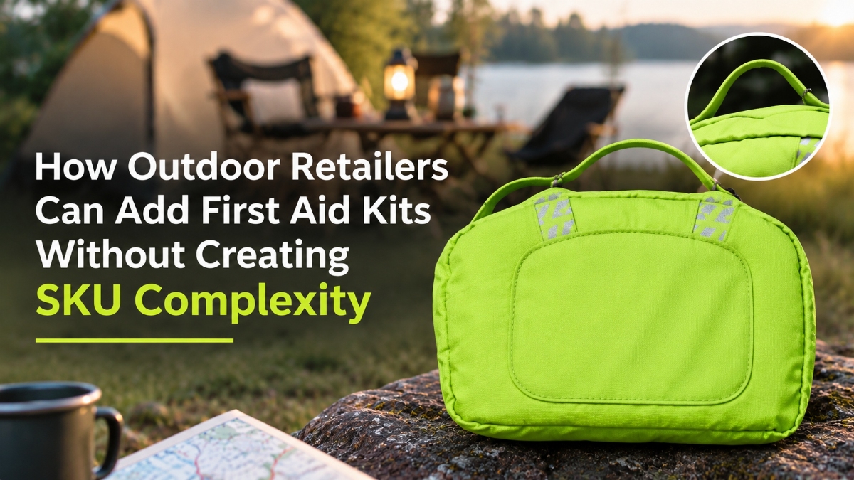 Outdoor first aid kit product structure for retailers with MINI, STANDARD, and PLUS levels